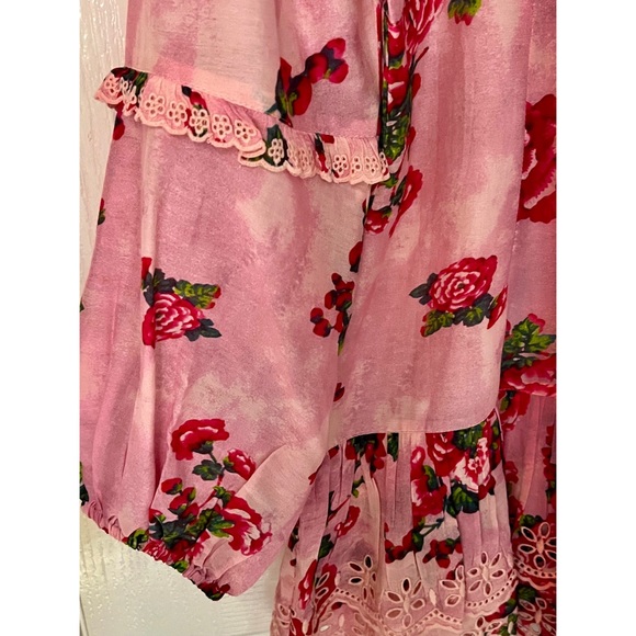 LoveShackFancy Ambrosia Silk Cotton Floral Pink Mini Dress NWT New 0 - Picture 5 of 12